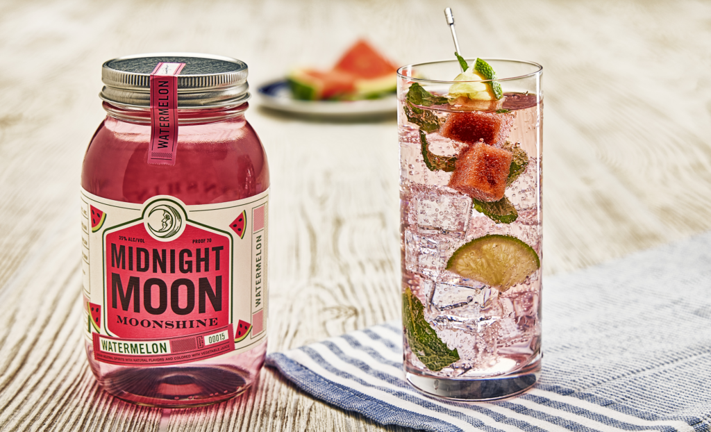 Moonshine Recipes:  Midnight Moon Moonshine watermelon mojito.