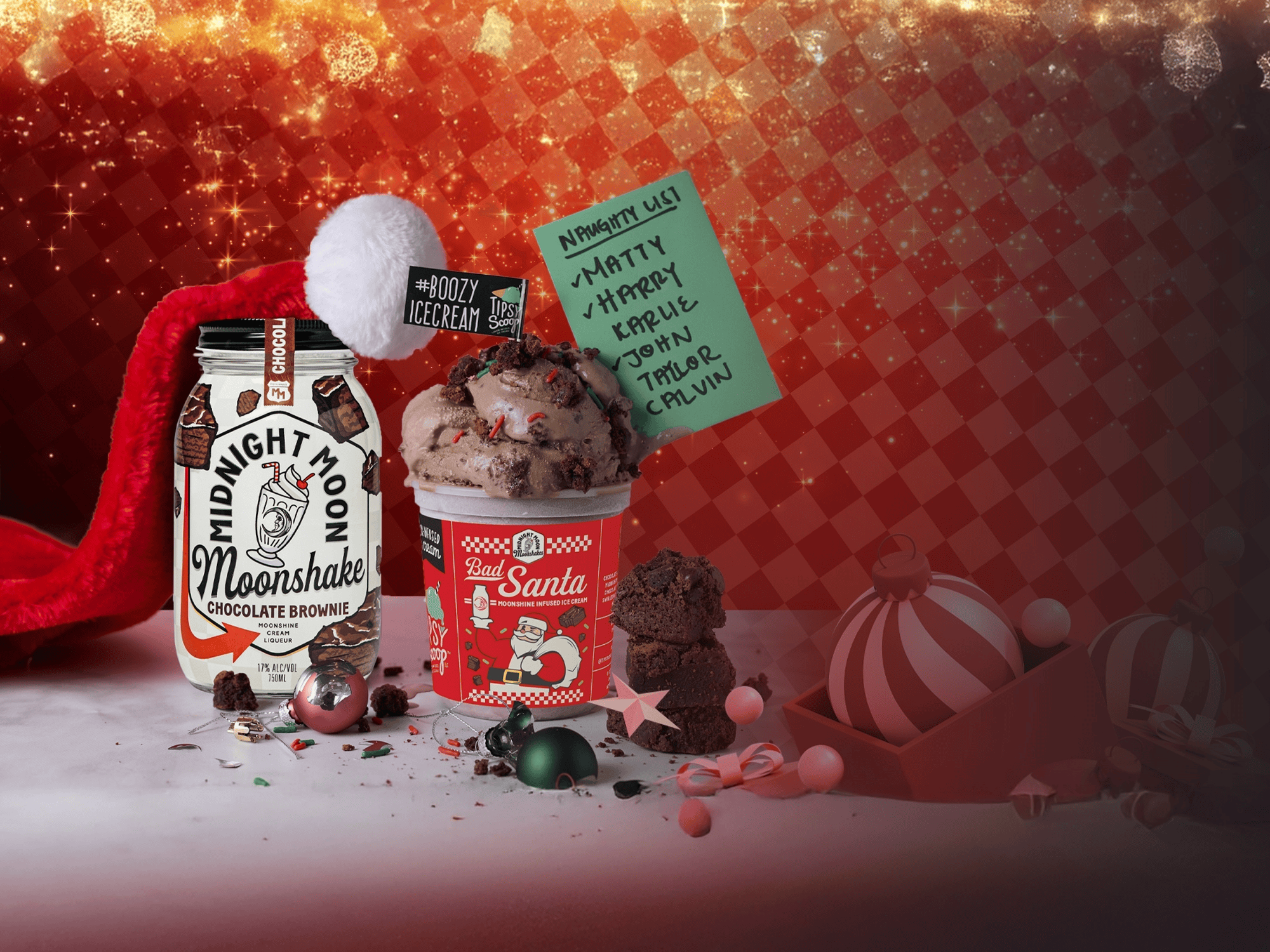 Midnight Moon x Tipsy Scoop Bad Santa Boozy Ice Cream Holiday 2025
