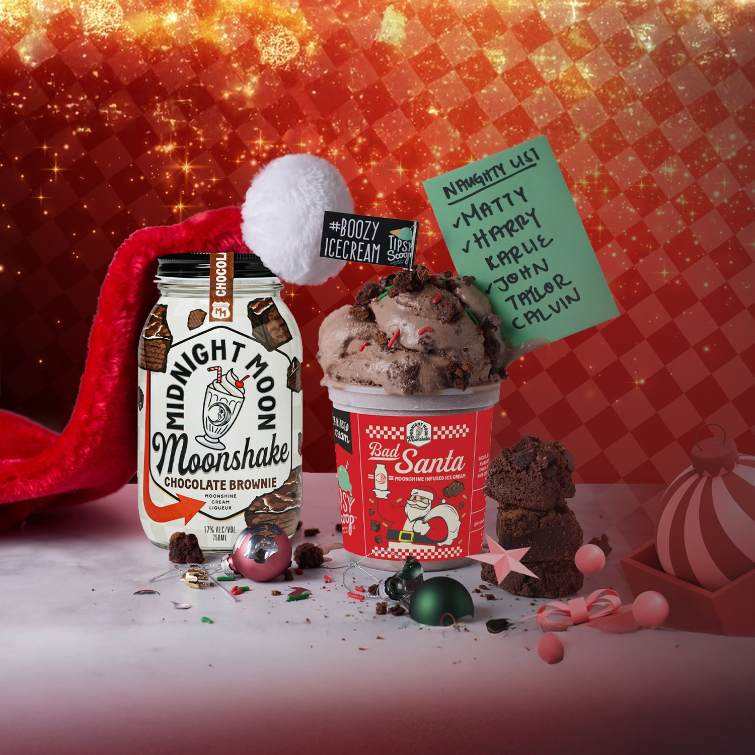 Midnight Moon x Tipsy Scoop Bad Santa Boozy Ice Cream Holiday 2025